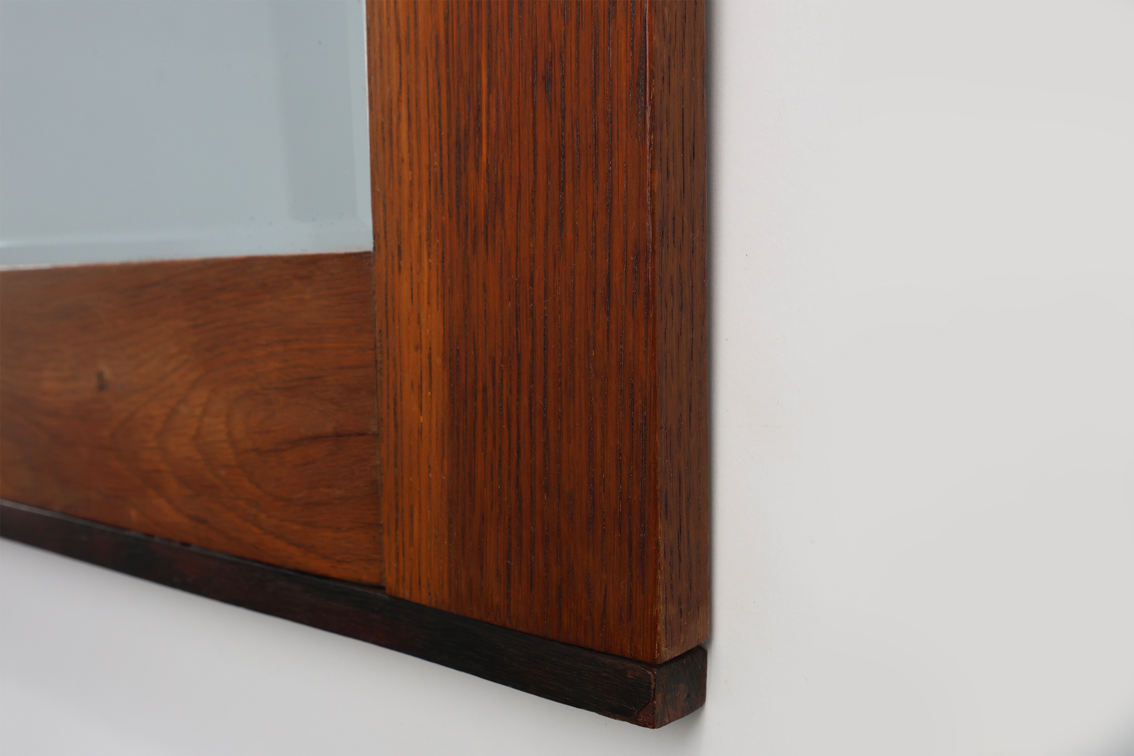 Amsterdam School style solid Oak Mirror, The Netherlands ca. 1915thumbnail